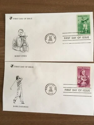 1981 Bobby Jones and Babe Zaharias First Day Covers Readers Digest Cachet - Image 1 of 3