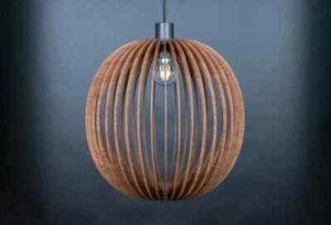 Ceiling light bubble pendant light pendant light pendant fixture wood lamp wood - Picture 1 of 7