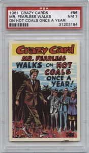 1961 Topps CRAZY CARDS #56 Mr Fearless PSA 7