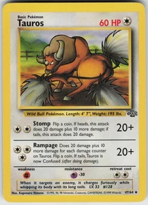 Pokemon TCG Tauros 47/64 Jungle Uncommon card Unlimited LP - Picture 1 of 2