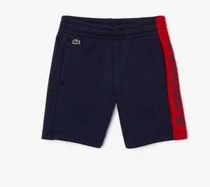 Lacoste Sport Boy’s 8 Years Cotton Fleece Shorts Navy Color With Logo - Picture 1 of 3