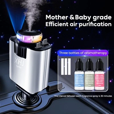 Retractable Car Charger with Air Freshener Diffuser & Star Lights - Image 1 of 4