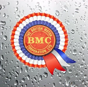 BMC Sticker / Decal Classic Rosette - Mini Fans Car Internal Window  x 100mm Dia - Picture 1 of 2