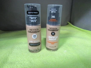 REVLON COLORSTAY 24hr FOUNDATION COMBINATION/OILY SKIN 240 medium Beige Set of 2 - Picture 1 of 2