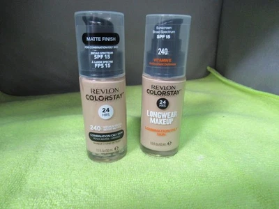 REVLON COLORSTAY 24hr FOUNDATION COMBINATION/OILY SKIN 240 medium Beige Set of 2 - Image 1 of 2