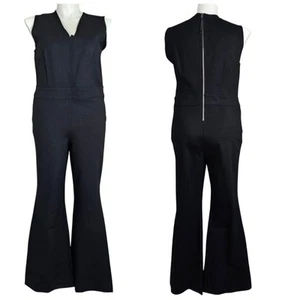 Spanx The Perfect Jumpsuit Black Sleeveless Flare Ponte - Picture 1 of 11