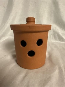 Williams-Sonoma Vented Garlic Keeper Pot With Lid Fapor Portugal Terra Cotta SH2 - Picture 1 of 10
