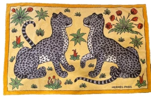 HERMES Paris Beach Towel Bath Mat Towel Leopards Yellow Black 94×147cm - Picture 1 of 3