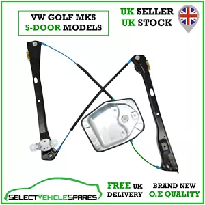 NEW VW GOLF MK5 5-DOOR PASSENGER LEFT FRONT ELECTRIC WINDOW REGULATOR 2004-2008 - Picture 1 of 5
