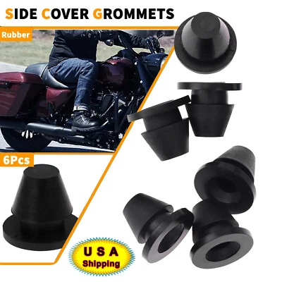 Black Rubber Side Cover Grommets Fit for Harley Electra Tri Glide Ultra Limited - Image 1 of 4