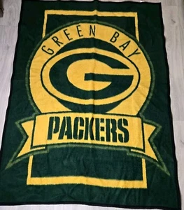 Green Bay Packers NFL Biederlack USA Fleece Throw Blanket 74” X 55” - Picture 1 of 5