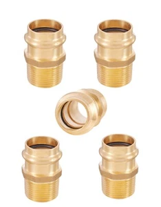 5 PIEZAS Adaptadores de latón NPT macho Efield 1"" Press Fit X 1"", puerto completo, sin plomo - Imagen 1 de 4