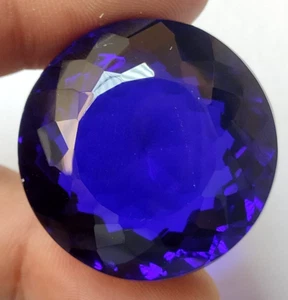 AAA+ Large Blue Tanzanite 70.90 Ct. Round Cut Loose Gemstone @Birthday Gifts - Picture 1 of 7