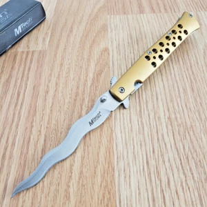 MTech Spring Assisted Folding Knife 4" 3Cr13MoV Steel Wavy Blade Aluminum Handle - Picture 1 of 12