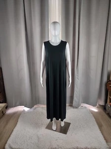 J.Jill Wearever Collection Black Sleeveless Rayon Blend Maxi Dress Size LP - Picture 1 of 11