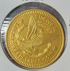 Reader's Digest Vintage $150,000.00 Lucky Sweepstakes Eagle Coin - Picture 1 of 2
