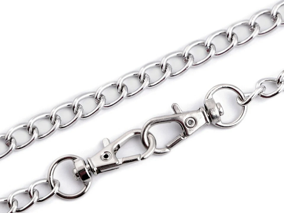 Kette für Handtaschen mit Karabiner Verschluss Länge 120 cm silber zum einhängen - Bild 1 von 1