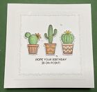 Handmade Birthday Card 6”x6” With Envelope. Cactus
