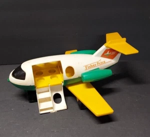 Fisher Price Little People 182 Jetliner Yellow Green Airplane 1981-85 Plane only - Picture 1 of 2