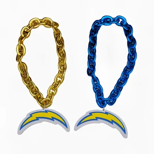 Los Angeles Chargers Big Chain Evo Big Logo Necklace BLUE & GOLD Two Styles - Picture 1 of 5
