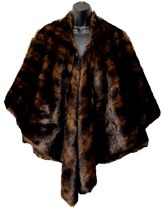 Vintage Terry Lewis Classic Luxuries Faux Fur Wrap Shawl Stole Mink OS - Picture 1 of 8