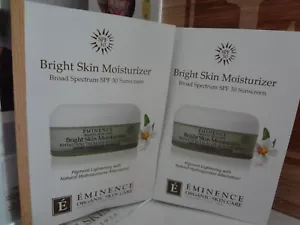 Eminence Bright Skin Moisturizer- 2 Brand New Authentic Samples - Picture 1 of 3