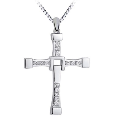 KREUZ KETTE ZIRKONIA STRASS NEU FAST AND FURIOUS CROSS TORETTO VIN DIESEL WALKER - Bild 1 von 4