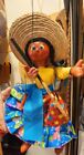 Vintage Mexican Marionette Folk Art String Puppets Lot of 2 Man Woman 