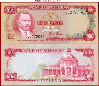 JAMAICA 50 CENTS L 1960 (1970) P 53  AUNC free shipping from 100$ - Image 1 of 3