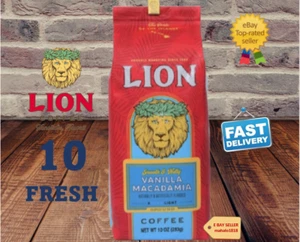  🌺10 FRESH Lion VANILLA MACADAMIA NUT Coffee 10oz Smooth Nutty Grind Ground - Picture 1 of 6