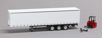 Herpa 076784 Schmitz Gardinenplanenauflieger mit Mitnahmestapler - Bild 1 von 4