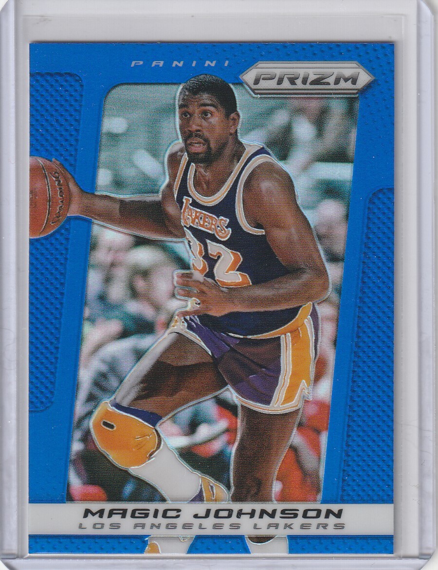MAGIC JOHNSON 2013/14 PANINI PRIZM #242 BLUE PRIZM PARALLEL LOS ANGELES LAKERS