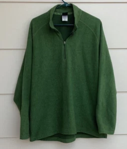 Vtg PATAGONIA Capilene Fleece Pullover Mens XL Green Quarter Zip Long Sleeve - Picture 1 of 6