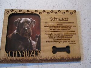 Picture Frame, Schnauzer Wooden Frame & Magnet, Etched 7"X5.25"