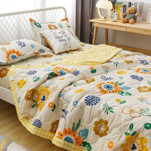 Cool Summer Quilt Washed Microfiber Duvets Breathable Air Conditioning Comforter - Picture 1 of 23