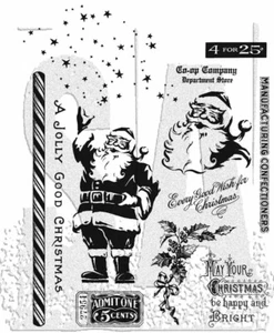 Traditional Santa Claus May Your Christmas Be Merry & Bright Clear Stamps - Picture 1 of 1