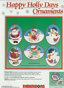 ADORNOS DE NAVIDAD ""HAPPY HOLLY DAYS"" - Kit de bordado Crewel Dimensions de colección - Imagen 1 de 2