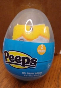 Peeps No Show Kids Socks Plastic Egg 2 Pair Size 7-10 - Picture 1 of 4