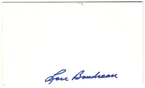 Lou Boudreau Autographed 3x5 index card JSA Sticker COA Sharpie - Picture 1 of 2