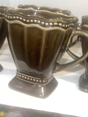 Roscher Hobnail Collection Tazas Pedestal Verde - Juego De 4 Grandes Excelente Foto 1 de 4