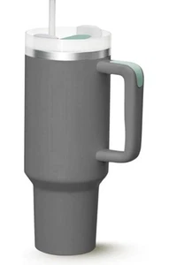 40oz Tumbler With Handle Straw Lid Insulated Tumbler Thermos Travel Coffee Mug - Picture 1 of 6