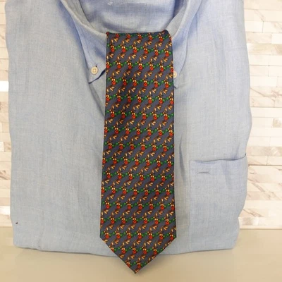 Corbata de sarga floral para hombre azul hawaiano Aloha botánica seda Boho ROSETTA VOLCAN Italia Foto 1 de 4