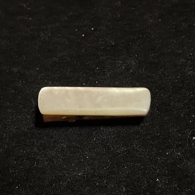 "Pátina pequeña de 1-1/2"" con clip de corbata madreperla y latón de colección" Foto 1 de 4