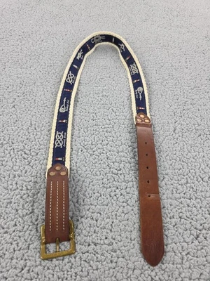 Cinto Polo Ralph Lauren Masculino 40 Corda Marinha Nó Náutico Faróis Preppy - Imagem 1 de 4