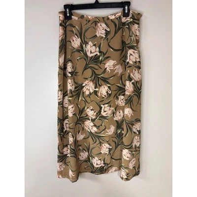 Charter Club Floral Tulip Print Midi Skirt Women's Size 14 Silk - Image 1 of 4