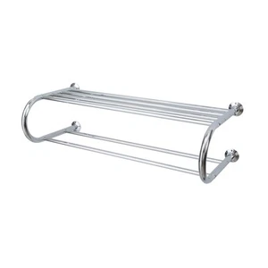 Neu Home Wall Mounted Bath Shelf with Towel Bar in Chrome - Picture 1 of 1