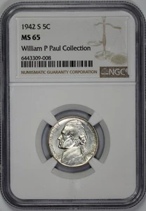 1942-S Jefferson 5c Nickel NGC MS 65 Mirror Surfaces - Picture 1 of 4