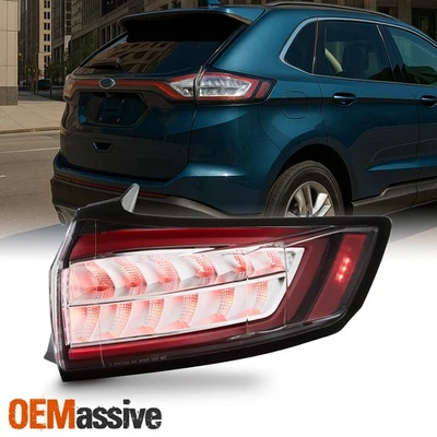 For 2015-2018 Ford Edge [Halogen Type] Red Tail Light Outer Passenger w/ LED DRL - Image 1 of 4