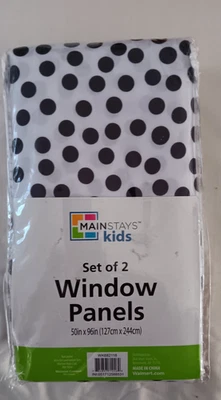 Mainstays Kids Juego de 2 Lunares Blanco y Negro 50x96 Nuevo en Paquete Foto 1 de 2