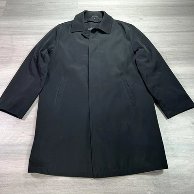 Calvin Klein Coat Mens 40L Black Overcoat Liner Quilted Business Hidden Placket - Image 1 of 4